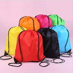 Unisex 210D <b>Drawstring</b> <b>Backpack</b> Tote Personalized Kids Sport Storage Polyester Fashionable Logo Silk Nylon Waterproof 36-58L - Product Image 5