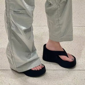 Sandalias de Plataforma Estilo Francés 2026 para Mujer, Elegantes, Negras, con Suela Gruesa, para Combinar con Vestidos, para Exteriores - Product Image 3