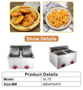 2025 Hot Sales Factory Outlet Gas Double Cylinder <strong>Fryer</strong> for Restaurant <strong>Chips</strong> <strong>Fryer</strong> Machine 6L+6L Gas Deep <strong>Fryer</strong> for Sales - Product Image 3
