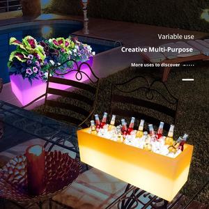 Secchiello per Ghiaccio <span class=keywords><strong>LED</strong></span> Impermeabile a Energia Solare, Colorato e Luminoso, Moderno in Plastica, Set da Bar Commerciale per Esterni, Hotel e Feste - Product Image 3