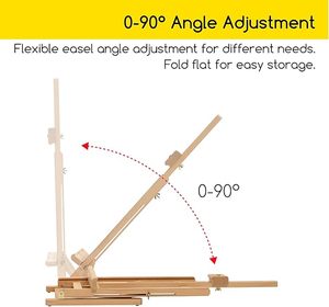 Chevalet de table en bois massif avec cadre en H, 38'' de haut, pour toile de peinture 25'', chevalet d'art de bureau - Product Image 6