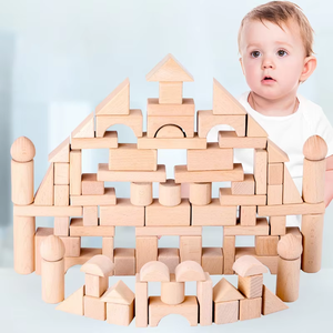 Classic 100 Pcs Beech Wood Log Stacking Building Blocks Toy Baby Montessori Juguetes Early Educational Toys for Kids Boys Girls - Product Image 2