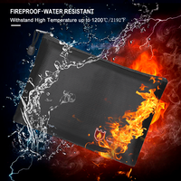 Pochette ignifuge et écologique A4 pour documents et argent, en fibre de verre enduite de silicone, étanche, pour un rangement sécurisé