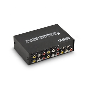 FJ-401AV FJGEAR <strong>4</strong> PORT VIDEO AUDIO Switch <strong>4</strong> in <strong>1</strong> Out Four Port Switch Plug and Play Bandwidth 250mhz HD Av Switch - Product Image 1