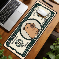 Alfombrilla de Ratón Antideslizante de Goma con Diseño de Capibara y 100 Dólares, Novedosa y Divertida Decoración de Oficina con Temática de Prosperidad, en Stock
