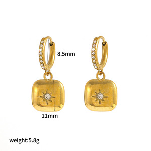 ต่างหูทรงหยดน้ำรูปหัวใจประดับเพชรซิร์คอนสแตนเลสสำหรับผู้หญิง เครื่องประดับสำหรับงานปาร์ตี้ - Product Image 5