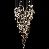 Pièce maîtresse moderne personnalisée à effet cristal pour villa, hall d'hôtel, salon, lustre en acrylique pour décoration, lampes suspendues