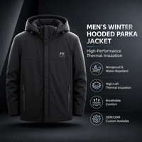 Veste d'hiver imperméable coupe-vent rembourrée épaisse réversible à capuche pour homme, fermeture éclair longue, tissu polyester/coton, extérieur en nylon