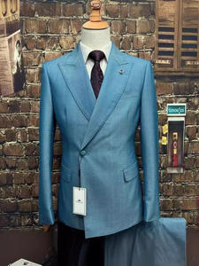 कपड़े पहने हुए लैपल <span class=keywords><strong>2</strong></span>-पीस ब्लेज़र पैंट शादी का कारोबार, आकस्मिक शैली के लिए सूट - Product Image 2