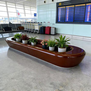 Banco de Descanso B34 de Estilo Mid-Century en FRP para Exteriores, Centros Comerciales y Campus, con Soporte para Plantas Artificiales, Asiento Duradero y Ecológico - Product Image 3