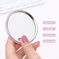 Miroir de poche simple face en fer blanc, petit miroir pour étudiant, miroir publicitaire promotionnel, motif personnalisé, haute définition