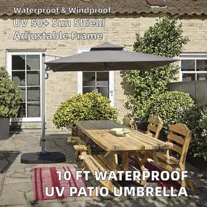 Sombrilla de Patio Moderna HANYI de Aluminio, 10x13 Pies, con Rotación de 360°, Protección UV, Resistente al Viento, con Manivela, para Comedor y Hotel - Product Image 6