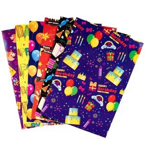 Custom Eco-Friendly PE Double-Sided Craft <b>Paper</b> <b>Roll</b> 100GSM Recyclable Digital Printing Happy Birthday Gift <b>Wrap</b> Custom Logo - Product Image 2