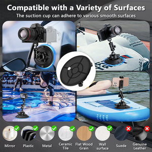 Soporte de ventosa ABS de 4.5 y 6 pulgadas para <span class=keywords><strong>iPhone</strong></span> 18, cámara DJI Osmo Action y <span class=keywords><strong>Insta360</strong></span> Ace, soporte duradero para parabrisas y ventana de coche - Product Image 6