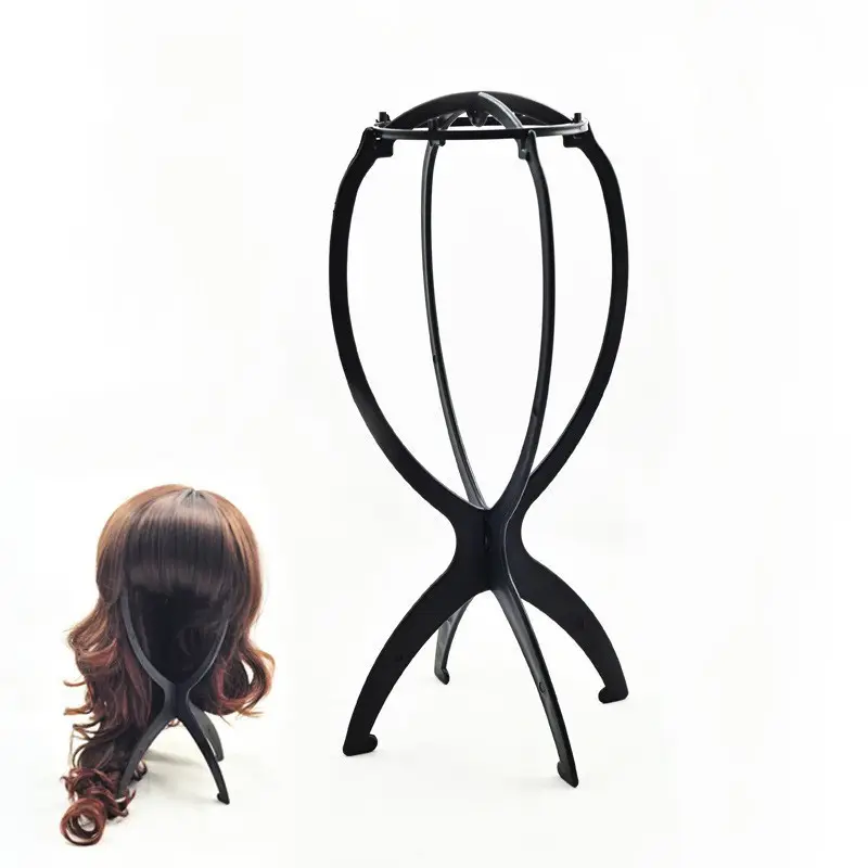 Portable Plastic Folding Holder Hairpieces Display Tool Stable Dryer Wig Stand