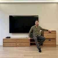 Meuble TV sur pied avec tiroirs de rangement pour salons, console multimédia avec finition mélamine