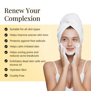 Espuma Limpiadora Facial de Lava con Oro de 24k Orgánica de Marca Privada, Limpieza Profunda de Poros, Acné, <span class=keywords><strong>Hidratante</strong></span> - Product Image 2