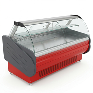 Vitrina Refrigerada Curva para Carnes, Mostrador de Exhibición para Delicatessen, Refrigerador Comercial para <span class=keywords><strong>Carnicería</strong></span> - Product Image 3
