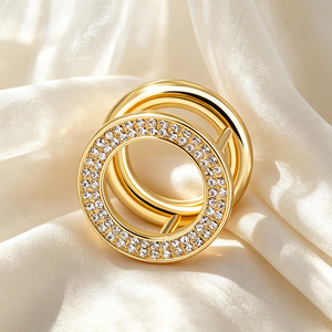 Wholesale Custom Logo Scarf <b>Ring</b> Luxury Gold Plated Metal Buckle for Women Silk Shawl Fashion Jewelry and Scarf Accessories - Product Image 5