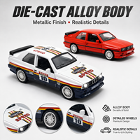 Modèle réduit E30 M3 classique à l'échelle 1:32, en alliage, avec livery de course, à rétrofriction, portes ouvrables, voiture de luxe rétro en métal écologique