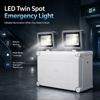 Lampu Darurat LED Dual Head Tahan Benturan Berdaya Tahan Tinggi OEM IP65 Cadangan 3 Jam Lampu Sorot Ganda Bangunan Komersial