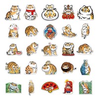 50 buah pabrik penjualan langsung stiker kartun binatang harimau lucu merekat sendiri Label Logo tahan air stiker Sustom PVC
