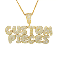 Collier avec pendentif lettre initiale en argent 925 plaqué or, serti de zircon, style hip-hop, vente directe, bijoux personnalisés, pour unisexe