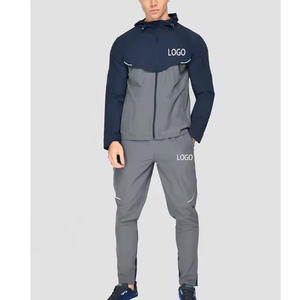 Fábrica de alta calidad de poliéster deportes gimnasio logotipo personalizado ajuste ligero cortavientos conjunto chándales para los hombres - Product Image 5