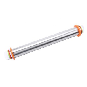 Stainless Steel Adjustable <strong>Rolling</strong> <strong>Pin</strong> Thickness Ring Non Stick <strong>Rolling</strong> <strong>Pin</strong> Dough Mat Home Kitchen Baking <strong>Pin</strong> - Product Image 3
