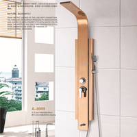 KMRY Classique 304 Acier Inoxydable Suspension Murale Cascade Spa Massage Thermostatique Salle de Bains Douche Tour Panneau Brossé Pluie Hôtels