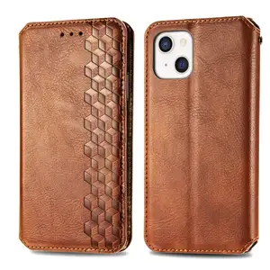 PU Leather Strong Magnetic Flip Phone Book Case with Wallet Function for iPhone 14 Series