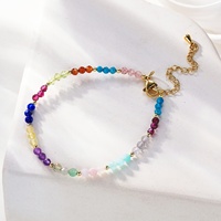 Usine À La Main Réglable Pierre Naturelle Perle À Facettes CZ Améthyste Opale Grenat Amozanite Dainty Perlé Bracelet pour Femme