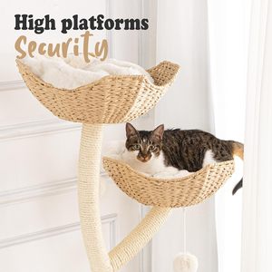 Bois massif de haute qualité avec 3 paniers griffoir coussins amovibles et lavables adaptés aux grands chats <span class=keywords><strong>arbre</strong></span> <span class=keywords><strong>à</strong></span> <span class=keywords><strong>chat</strong></span> d'intérieur - Product Image 5