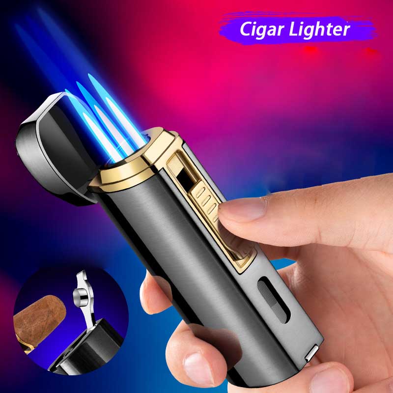 High Quality Three-in-One Multi-Functional Gas Lighter Creative Cigar Drill  Holder Customization Support for Cigarette Usage| Alibaba.com
