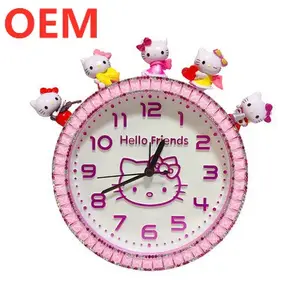 OEM Customized children alarm clock 3D Cartoon cat Clock custom PVC toy