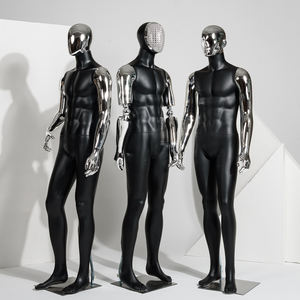 Maniquíes masculinos de <span class=keywords><strong>cuerpo</strong></span> completo de plástico negro mate modernos de pie de <span class=keywords><strong>cuerpo</strong></span> <span class=keywords><strong>entero</strong></span> - Product Image 3