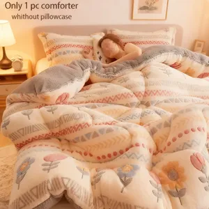 <span class=keywords><strong>Couette</strong></span> Moderne en Flanelle de Lait à Motif Floral, Douce <span class=keywords><strong>et</strong></span> <span class=keywords><strong>Chaude</strong></span> pour l'Hiver, Vente en Gros Usine, Utilisation Maison <span class=keywords><strong>et</strong></span> Hôtel, Lavable en Machine - Product Image 4