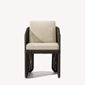 Ensemble de chaises et table de salle à manger en rotin pour l'extérieur, meubles de jardin carrés avec mobilier d'extérieur pour villa - Product Image 3
