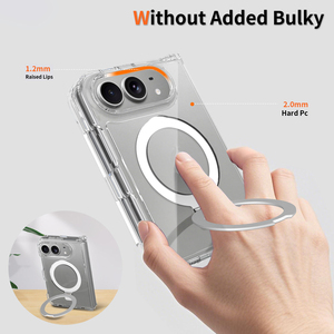 เคสโทรศัพท์แบบมีขาตั้งแม่เหล็กสำหรับ iPhone 18 Fold  วัสดุ TPU PC ใส  พร้อมวงแหวนหมุนได้ 360 องศา ป้องกันการตกกระแทก - Product Image 3
