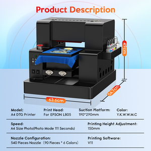 Colorsun Cheapest Easy to Use Y.K.W.W.M.C Printer Printer T-shirt <b>Printing</b> <b>Machine</b> with V11 Software Free - Product Image 2