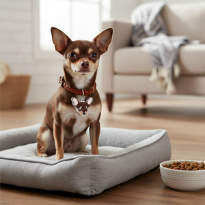 Placa de Identificación para Perros Chihuahua, Esmalte Marrón, Etiqueta de Identificación para Mascotas - Product Image 3