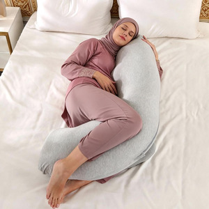 Bantal Kehamilan Bentuk J Grosir dengan Sarung Kain Rajut yang Dapat Dilepas, Penyangga Tubuh, Bantal Tidur Pijat - Product Image 4
