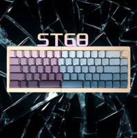 ZORNHER ST68 68-Key Milk Coffee+Fantasy Realm Split Keyboard RGB Tri-mode Wireless Ergonomic Silent Keyboard for Gaming