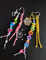 Perles acryliques à lettres mélangées de 20 mm à grand trou, trous droits, pour bijoux DIY, cordons, chaînes de téléphone portable, accessoires de sac, matériel