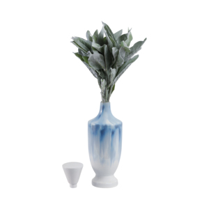 Vaso Decorativo Moderno in Ceramica Bicolore Blu e Bianco con Coperchio per Soggiorno, Camera da Letto e Cucina - Product Image 2