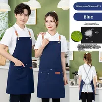 Delantal Impermeable para Trabajo con Logotipo Impreso para Cocina, Catering, Puesto de Comida, Hombres Jóvenes, Antiincrustante y Transpirable