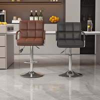 Tabouret de bar moderne et minimaliste réglable avec accoudoirs, structure métallique pour usage domestique et commercial, tabouret de bar haut