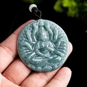หยกธรรมชาติ พระโพธิสัตว์พันมือ หยกน้ำเงิน จี้ห้อยคอ สไตล์จีน ของขวัญสำหรับทุกเพศ พร้อมใบรับรองการประเมิน GY63 - Product Image 3