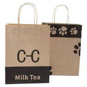 Bolsa de Papel Kraft Natural para Flores, Bolsas de Papel Marrón al por Mayor, Bolsas de Compras para Minoristas con Nombre de Marca Impreso - Product Image 4