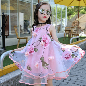 Vêtements de boutique pour enfants en gros, robes de demoiselle d'honneur pour filles en mousseline de soie à fleurs et strass, prêtes à porter, pas chères, par Aliexpress Chine - Product Image 4